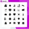 Modern Set of 25 Solid Glyphs Pictograph of alms, development, idea, develop, bad