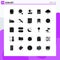 Modern Set of 25 Solid Glyphs Pictograph of data, cloud, asian, office, ecommerce