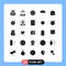 Modern Set of 25 Solid Glyphs Pictograph of healthcare, weight, atom, wet, umbrella