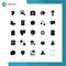 Modern Set of 25 Solid Glyphs Pictograph of internet, left, shopping, fast forward, investment