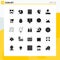 Modern Set of 25 Solid Glyphs Pictograph of mind, human, computer, head, web