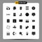 Modern Set of 25 Solid Glyphs and symbols such as internet, party, flower, decoration, american