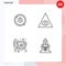 Modern Set of 4 Filledline Flat Colors and symbols such as astronomy, medical, learning, pyramid, hospital