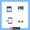 Modern Set of 4 Flat Icons Pictograph of appliance, coding, cooking, marketing, development