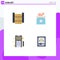 Modern Set of 4 Flat Icons Pictograph of big data, mobile, servers, new born, notepad