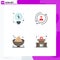 Modern Set of 4 Flat Icons Pictograph of brainstorming, mashed, digital, dinner, clinic