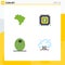 Modern Set of 4 Flat Icons Pictograph of brazil, vegetable, currency, filling, connection