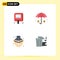 Modern Set of 4 Flat Icons and symbols such as auction, jewelry, label, insurance, environment