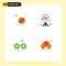 Modern Set of 4 Flat Icons and symbols such as beach ball, mardi gras, board, graph, atoms