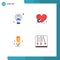 Modern Set of 4 Flat Icons and symbols such as bulb, like, person, checked, love