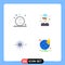 Modern Set of 4 Flat Icons and symbols such as celebration, wifi, ring, on, progress