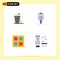 Modern Set of 4 Flat Icons and symbols such as fast food, boxes, valet, hotel, logistic