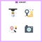 Modern Set of 4 Flat Icons and symbols such as modeling, search, layer, money, camera
