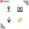 Modern Set of 4 Flat Icons and symbols such as nature, farming, ads, play, man