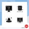 Modern Set of 4 Solid Glyphs Pictograph of addition, commercial, download, billboard, liquid