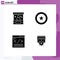 Modern Set of 4 Solid Glyphs Pictograph of advertising, wreath, commerce, achievement, coding