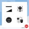 Modern Set of 4 Solid Glyphs Pictograph of ascending, coin, conversion, money, mouse