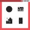 Modern Set of 4 Solid Glyphs Pictograph of basic, advertising, user, property, clothing