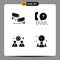 Modern Set of 4 Solid Glyphs Pictograph of cctv, support, surveillance, help, management