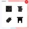 Modern Set of 4 Solid Glyphs Pictograph of communication, ecommerce, search, study, sale