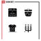 Modern Set of 4 Solid Glyphs Pictograph of copy, referee, printer, heart, soccer
