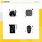 Modern Set of 4 Solid Glyphs Pictograph of meter, beverage, growth, data, food