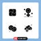 Modern Set of 4 Solid Glyphs Pictograph of puzzle, food, teamwork, healthcare, party