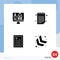 Modern Set of 4 Solid Glyphs Pictograph of tools, arrow, computer, ebook, down left