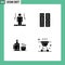 Modern Set of 4 Solid Glyphs and symbols such as user, tea, left, directory, hot