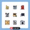 Modern Set of 9 Filledline Flat Colors Pictograph of bubble, package, fuel, ecommerce, food