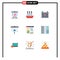 Modern Set of 9 Flat Colors and symbols such as seo, marketing, vessel, finance, car