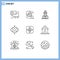 Modern Set of 9 Outlines Pictograph of human, character, hacker, view, eye