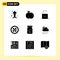 Modern Set of 9 Solid Glyphs Pictograph of drop, vegetarian, safety, fruit, fajita