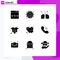 Modern Set of 9 Solid Glyphs Pictograph of favorite, clothes, oil, baby, medical