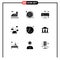 Modern Set of 9 Solid Glyphs Pictograph of finance, environment, internet, destruction, damage