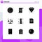 Modern Set of 9 Solid Glyphs Pictograph of lighthouse, level, business, equality, balance