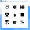 Modern Set of 9 Solid Glyphs Pictograph of mouse, mom, test, love, blood