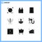 Modern Set of 9 Solid Glyphs Pictograph of offshore, education, teamwork, art, digital art