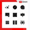 Modern Set of 9 Solid Glyphs Pictograph of photo, image, research, gadget, devices