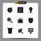 Modern Set of 9 Solid Glyphs Pictograph of profit, grow, electric, demand, internet marketing