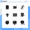 Modern Set of 9 Solid Glyphs Pictograph of synth, idea, waste, energy, recycle
