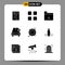 Modern Set of 9 Solid Glyphs Pictograph of water, safe, folder, rescue, star