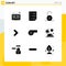 Modern Set of 9 Solid Glyphs Pictograph of whistle, direction, report, forward, arrow