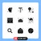 Modern Set of 9 Solid Glyphs and symbols such as arabian, food, idea, fast food, money