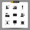 Modern Set of 9 Solid Glyphs and symbols such as basketball player, mail, danger, email, park