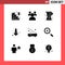 Modern Set of 9 Solid Glyphs and symbols such as electronic, devices, baking, full, arrow
