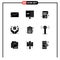 Modern Set of 9 Solid Glyphs and symbols such as finance, present, document, hands, taxes