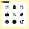 Modern Set of 9 Solid Glyphs and symbols such as flagged, email, environment, contact, computing