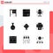 Modern Set of 9 Solid Glyphs and symbols such as flying, kite, office, education, science