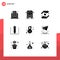 Modern Set of 9 Solid Glyphs and symbols such as internet, woman, safe, genre, eight march